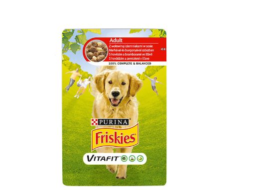 Friskies пауч за кучета хапки в сос говеждо и картоф