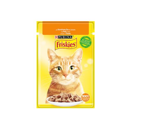 Friskies Adult пауч за котка пиле хапки сос